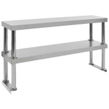 ZNTS Kitchen Work Table with Overshelf 120x60x150 cm Stainless Steel 3054471