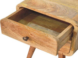 Solid Wood Mini Oak-ish Curved Bedside, 2 Drawers B2743P402931