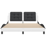 Bed Frame without Mattress "Zadar" White and Black 160x200 cm Faux Leather 3208197