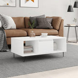 Coffee Table White 90x50x36.5 cm Engineered Wood 830588