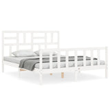 Bed Frame without Mattress White King Size Solid Wood Pine 3193082