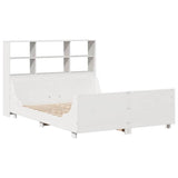 Bookcase Bed without Mattress White 140x200 cm Solid Wood 3323807