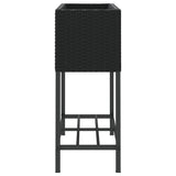 Garden Planters with Shelf 2 pcs Black 70x28x70 cm Poly Rattan 3210510