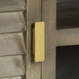 TV Cabinet Solid Mango Wood Grey with Brass 110x30x48 cm 246681