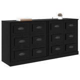 Sideboards 2 pcs Black Oak 70 x 35.5 x 67.5 cm Engineered Wood 3402667