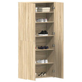 Shoe Cabinet with Door Brown 80 x 35.5 x 180 cm Engineered wood 3333838