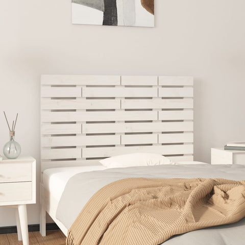 ZNTS Wall Headboard White 96x3x63 cm Solid Wood Pine 824724