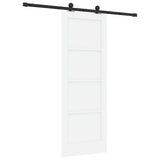 Sliding Door White and Black 73.5 x 198.5 cm Solid Pine Wood 3333327