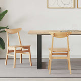 Dining Chairs 2 pcs Natural 42 x 47.5 x 81 cm Solid Rubber Wood 42020432