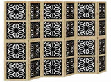 Room Divider 6 Panels Brown and Black Solid Wood Paulownia 358810