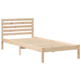 Bed Frame with Headboard Brown 80 x 210 cm Solid Pine Wood 872302