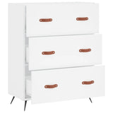 Chest of Drawers White 69.5x34x90 cm Engineered Wood 827820
