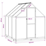 Garden Greenhouse with Door Anthracite 183.5 x 183.5 x 207 cm 3433041