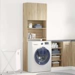 ZNTS Washing Machine Cabinet Sonoma Oak 64x24x190 cm Engineered Wood 859129