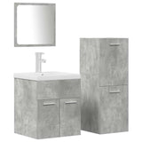 4 Piece Bathroom Furniture Set Concrete Grey Engineered Wood 3324901