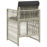 Garden Chairs with Cushions 4 pcs Light Grey Poly Rattan 364971