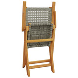 5 Piece Garden Dining Set Grey Poly Rattan and Solid Wood 3281827