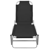 Sun Lounger Black and silver Aluminium, Textilene Standard 310525