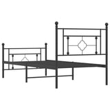 Metal Bed Frame without Mattress with Footboard Black 90x190cm 374349