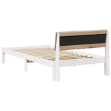 Bed frame White and light grey 100 x 200 cm Solid pine wood 878703
