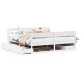 Bed Frame without Mattress White 200x200 cm Solid Wood Pine 3307111