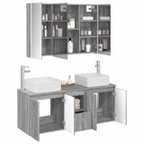 Bathroom Cabinet Set 4 pcs Grey Sonoma Engineered Wood 3406388
