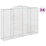 Arched Gabion Baskets 6 pcs 300x50x200/220 cm Galvanised Iron 3146795