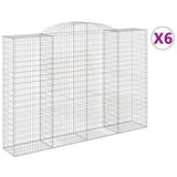 Arched Gabion Baskets 6 pcs 300x50x200/220 cm Galvanised Iron 3146795