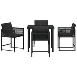 Garden Dining Set 5 pcs Black Poly Rattan 3380745