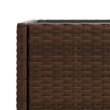 ZNTS Garden Planter with Shelf Brown Poly Rattan 366388