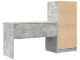 Desk with Drawer with Shelf with Storage 2 pcs Concrete Grey 3337324