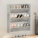 Wall Shoe Cabinet Concrete Grey 80x18x90 cm Engineered Wood 806785