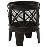 Rustic Fire Pit with Poker 42x54 cm Steel 313637