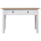 282681 Console Table White 110x40x72 cm Solid Pine Wood Panama Range