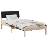 Bed frame Brown and black 90 x 190 cm Solid pine wood 878576