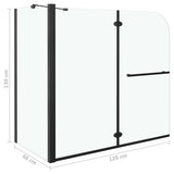 Bi-Folding Shower Enclosure ESG 120x68x130 cm Black 147190