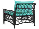 Garden Chair with Cushion Black 73 x 61 x 77 cm Poly Rattan 42006225