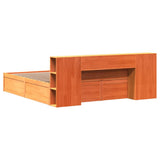 Bed Frame without Mattress Wax Brown 200x200 cm Solid Wood Pine 3323406