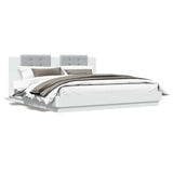 Bed Frame with LED without Mattress White 180x200 cm Super King 3209989