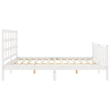 Bed Frame without Mattress White 200x200 cm Solid Wood Pine 3192122