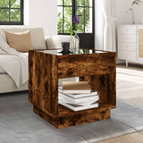 Coffee Table with Infinity LED Smoked Oak 50x50x50 cm 847655