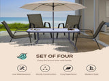 Set of Four Stackable Mesh Seat Chairs - Mixed Brown T3398P323796