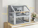 Wooden Hamster Cage with Detachable 32cm Deep Bottom, Hut, Seesaw, Exercise Wheel, Ramp, 60 x 40 x T3398P425407