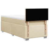 Box Spring Bed with Mattress Cream 90x200 cm Fabric 3285776