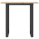 Dining Table O-Frame 80x50x75 cm Solid Wood Pine and Steel 3282672