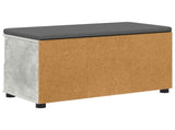 Hall Bench with Cushion Concrete Grey 80 x 38 x 46 cm 891459