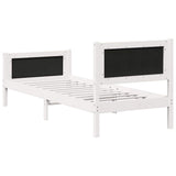 Bed Frame with Headboard Light Grey 80 x 200 cm Solid Pine Wood 878433