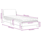 Bed with Mattress "Dover" Dark Grey Single Fabric 3208485