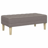 Bench with Cushion Taupe 113 x 57 x 39 cm Fabric 42001940