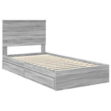 Storage Bed Grey Sonoma 100 x 200 cm Engineered Wood 3411241